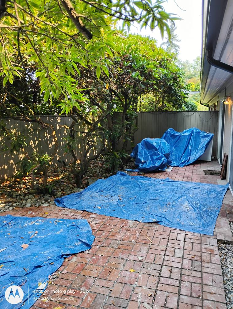 Same patio after the debris was hauled away